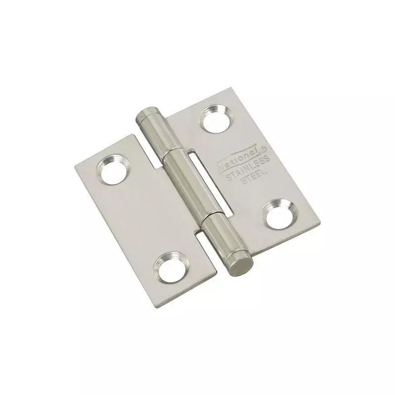 National Hardware N276-956 Door Hinge, 1-1/2 in W Frame Leaf, Stainles
