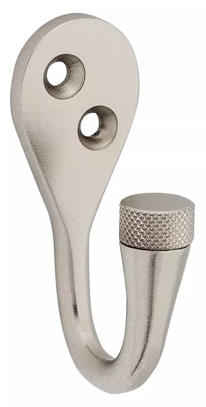 National Hardware Powell N337-910 Knurled Hook, 60 lb, Aluminum, Satin