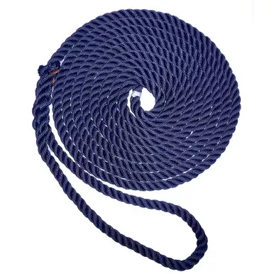 New England Ropes 5/8″ Premium 3-Strand Dock Line – Navy Blue – 15'