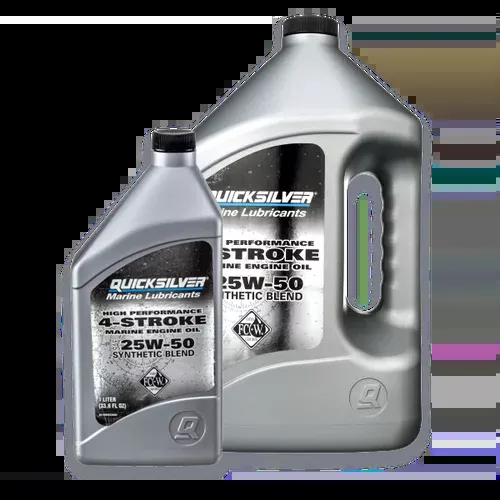 OEM Quicksilver 4-Stroke 25W-50 High Performance Synthetic Marine Engine Oil 8M0053662 8M0053664