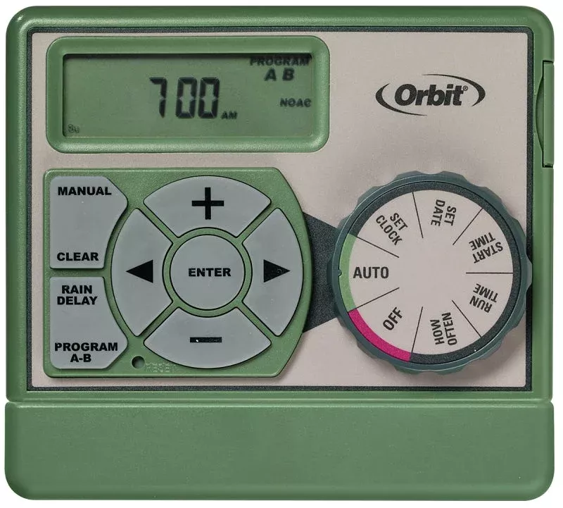 Orbit 57594 Indoor Easy Dial Timer, 120 V, 4 -Zone, 99 min Cycle, LCD