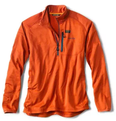 Orvis Horseshoe Hills 1/4 Zip Fleece – Burnt Orange – X-Large