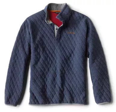 Orvis Outdoor Quilted Snap Sweatshirt – Navy – 2X-Large