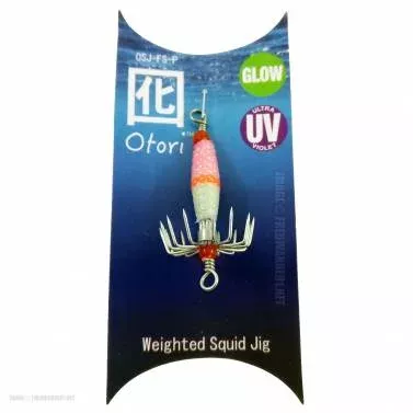 Otori Squid Jig Small Pink Ultraviolet UV Glow Lure 9g Weighted 7/8″ Hook