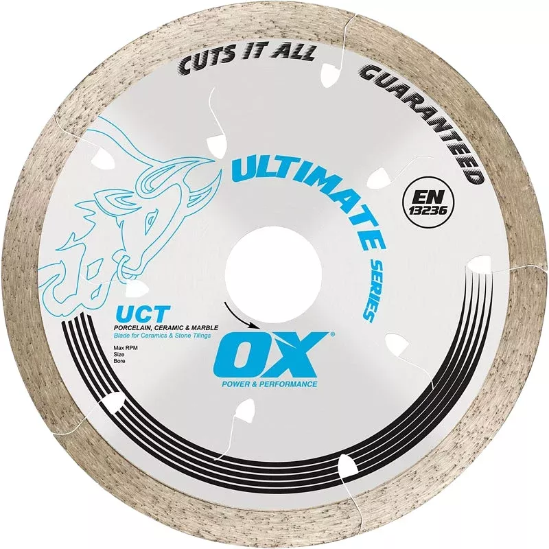 OX ULTIMATE OX-UCT-4.5 Saw Blade, 4-1/2 in Dia, Diamond Cutting Edge,