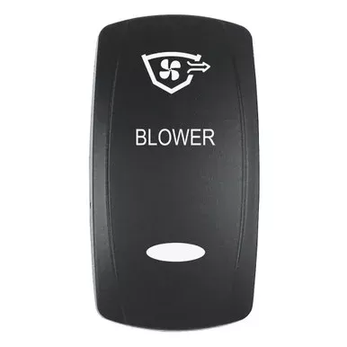 Pacer Actuator – ‘BLOWER’ f/V Series Contura Switches – Black – Laser Etched (Top/Bottom Light)