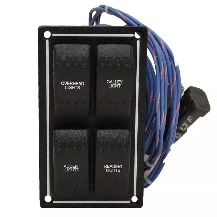 Pacer Boat Switch Panel SP-3309680 | Pursuit Lighting 20A 12V Black