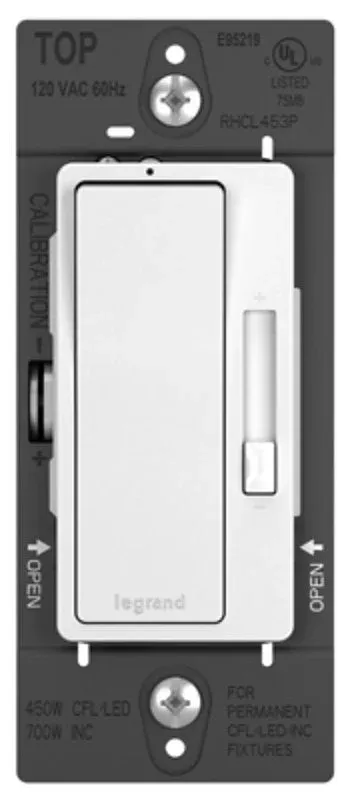 Pass & Seymour Radiant Series RHL153PWCC4 Decorator Dimmer, 120 VAC, 1