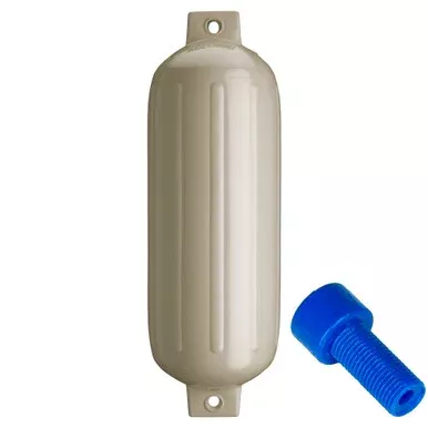 Polyform G-5 Twin Eye Fender 8.8″ x 26.8″ – Sand w/Adapter