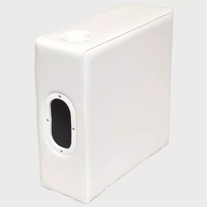 Pontoon Boat Bench Armrest WD112-204 |White Vinyl w/ Cupholder