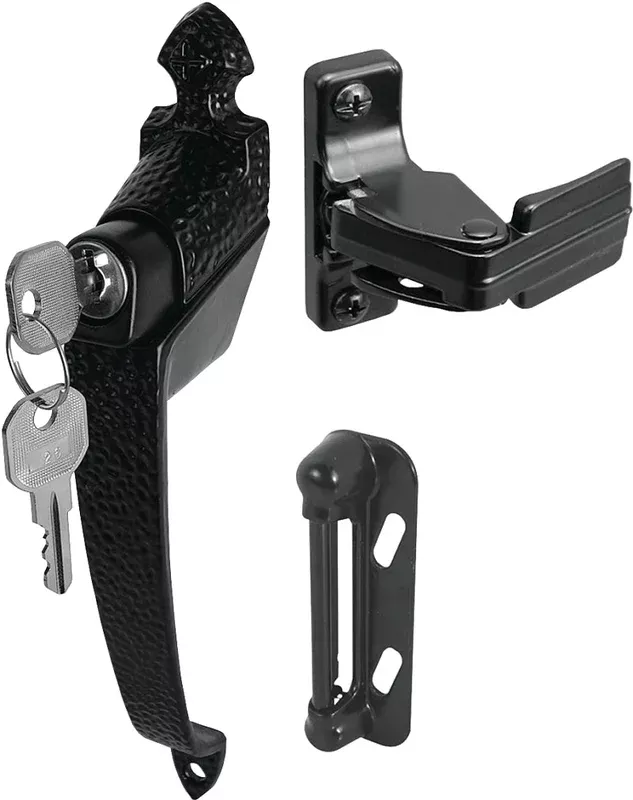 Prime-Line K 5080 Pushbutton Latch, Aluminum, Hammered, 1 to 1-1/4 in