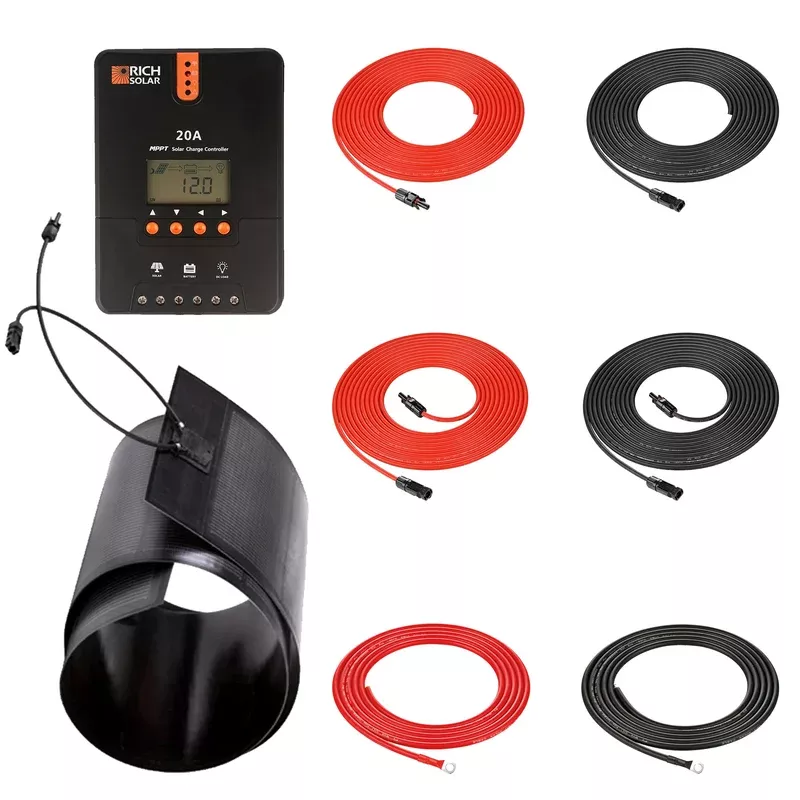 RICH SOLAR 160W Flexible Solar Panel Kit w/ 20A MPPT Controller