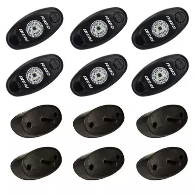 RIGID Industries A-Series Rock Light Kit – 6 Blue Lights – Black