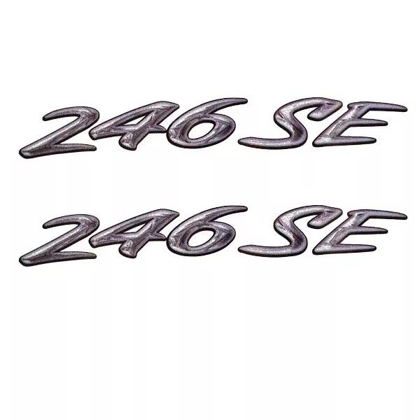 Rinker Boat Emblem Decal Sticker | 246 White Gray (Pair)