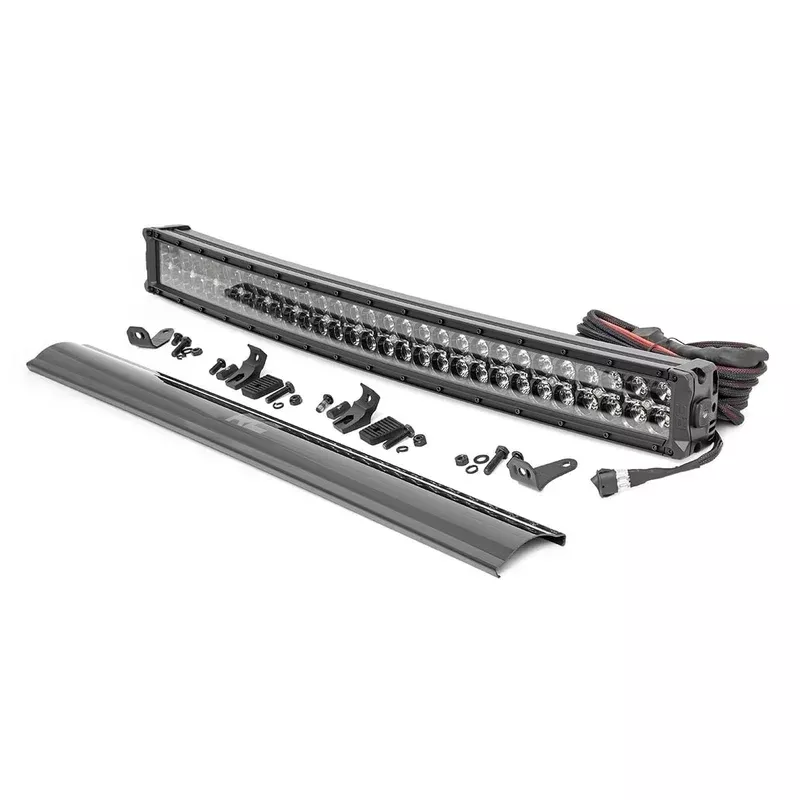 Rough Country 30″ Black Series Curved Dual Row LED Light Bar Cool White DRL