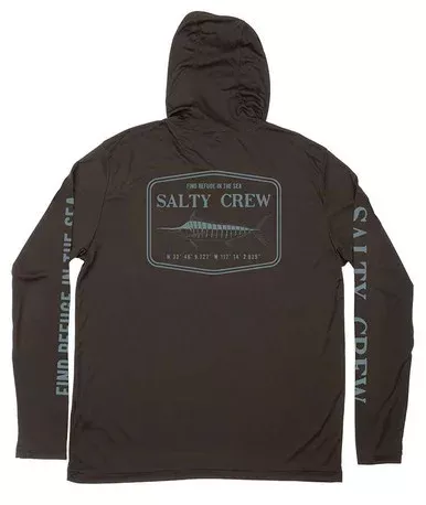 Salty Crew Stealth Hood Sunshirt – Black – X-Large