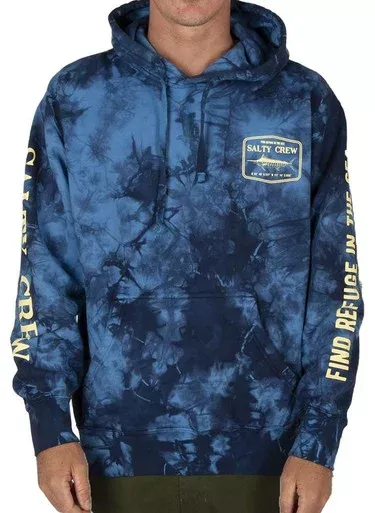 Salty Crew Stealth Tie Dye Fleece – Blue – Small