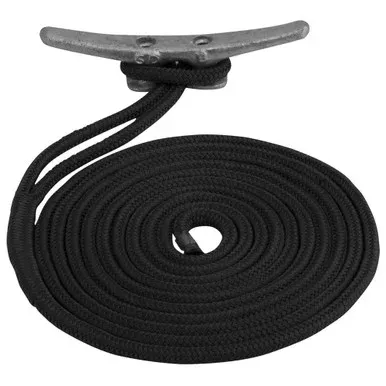 Sea-Dog Double Braided Nylon Dock Line – 3/4″ x 50' – Black