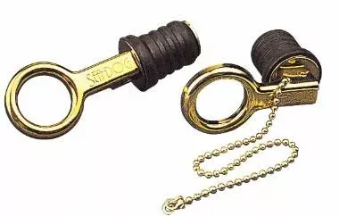 Sea-Dog Line Brs Snp Hndl Drn Plg W/Chain 1 520071-1