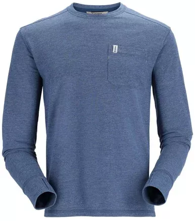 Simms Men’s Henry’s Fork Crew – Navy Heather – Small