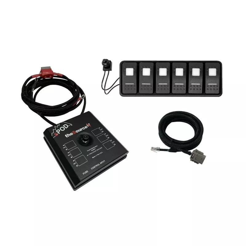 sPOD Modular SourceLT 6-Switch Panel w/ Blue LED 84″ Battery Cables (SL-MOD-84-B)
