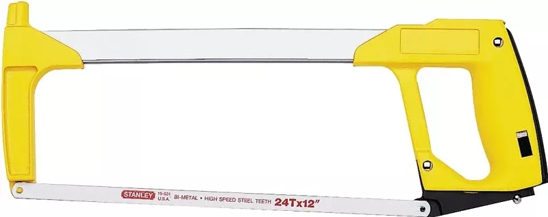 STANLEY 15-113 Hacksaw, 12 in L Blade, 24 TPI, 3-7/8 in D Throat, Plas
