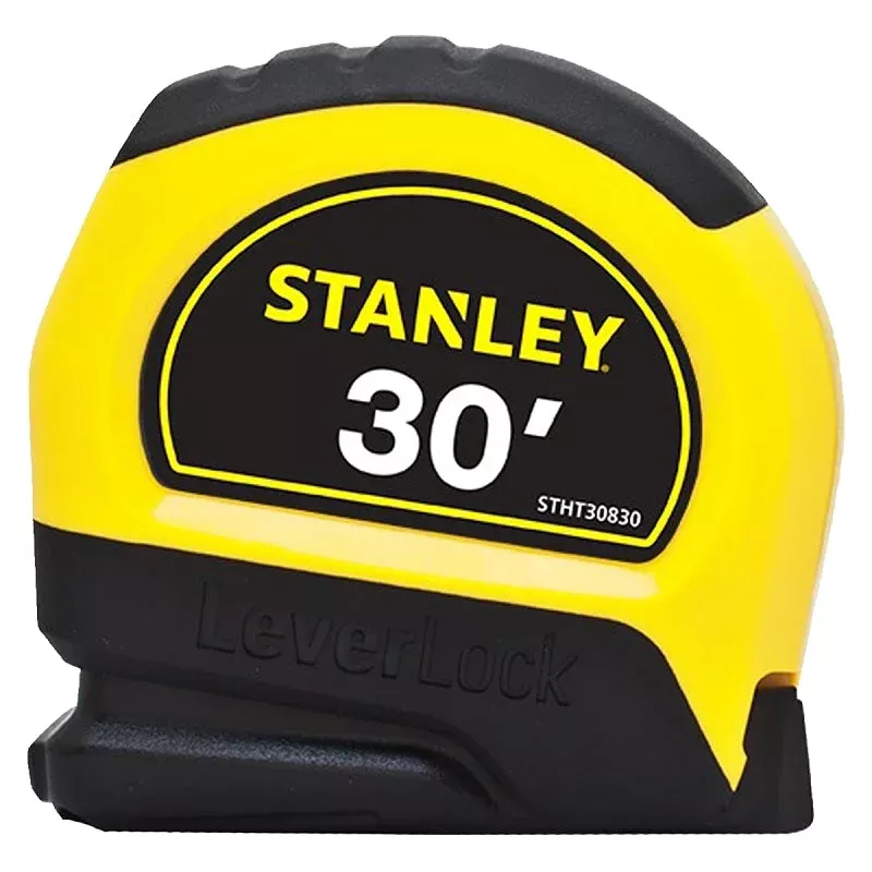 STANLEY LeverLock Series STHT30819S Tape Measure, 30 ft L Blade, 1 in