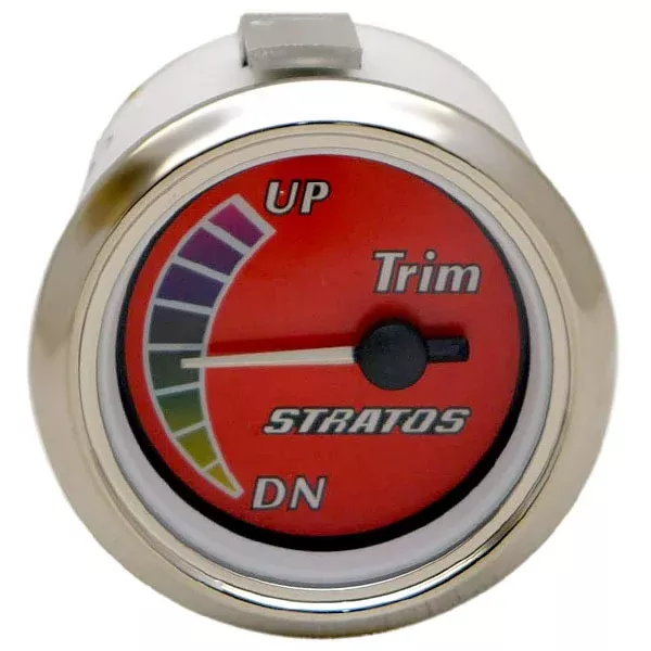 Stratos Boat Trim Gauge 7E357 | Beede 960583 Mercury 2 Inch Silver Red