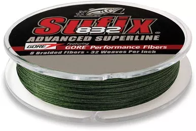 Sufix 832 Braided Fishing Line 65lb 300yd Lo-Vis Green