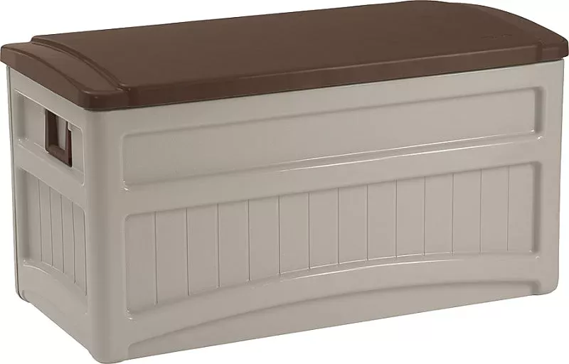Suncast DB8000B Deck Box, 46 in W, 22 in D, 23 in H, Resin, Light Taup