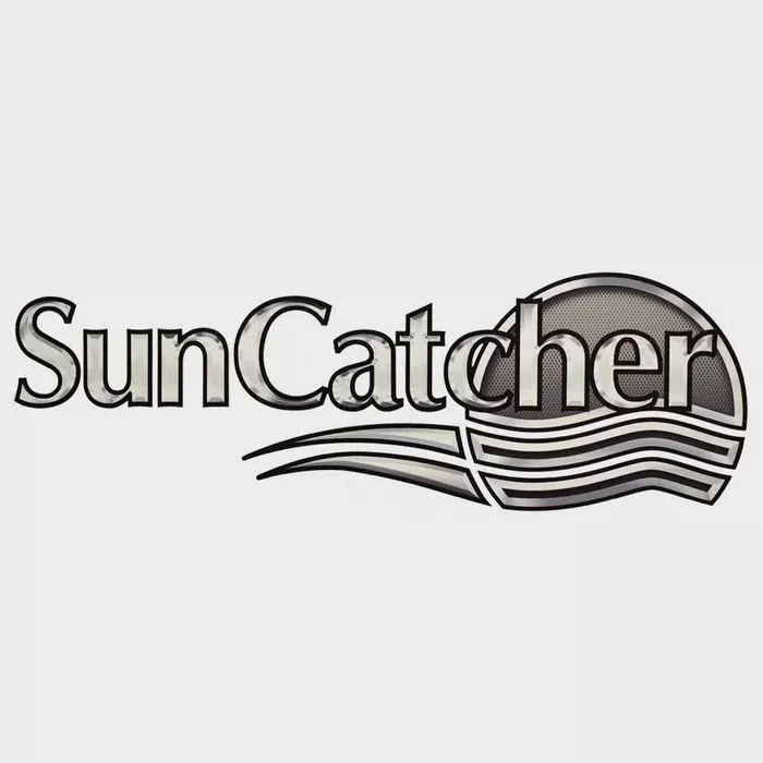 SunCatcher Pontoon Boat Logo Decal 73405175 | Silver Sticker