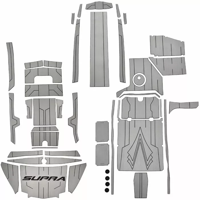 Supra Boat Non-Skid Deck Mats 122108 | SA GatorStep Gray Black (Kit)