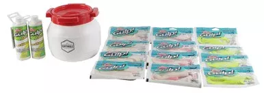 TackleDirect Berkley Gulp! Grub Bundle w/ Baitmule 1 Gallon Storage Container