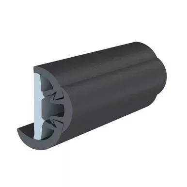 TACO SuproFlex Rub Rail Kit w/Flex Vinyl Overlay Insert – 1-5/8″H x 7/8″W x 60’L – Black w/Black Insert