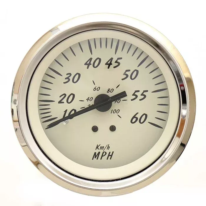 Teleflex Boat Speedometer Gauge 66938 | Lowe 3 1/4 Inch Silver Beige
