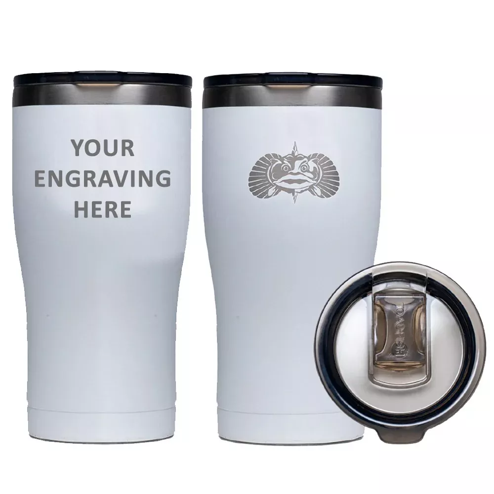 Toadfish Custom Engraved Non-Tipping 20oz Tumbler - White *Minimum Order Quantity of 25 [TFNOTIP200ZTUM-ENGRAVING-WHITE]