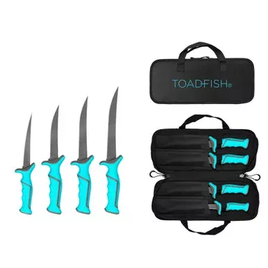 Toadfish Fixed Filet Knife Set – 4 Knives – 5”, 6”, 7” & 8” Fixed Knives