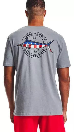 Under Armour Freedom Marlin T-Shirt – Steel/Black – L