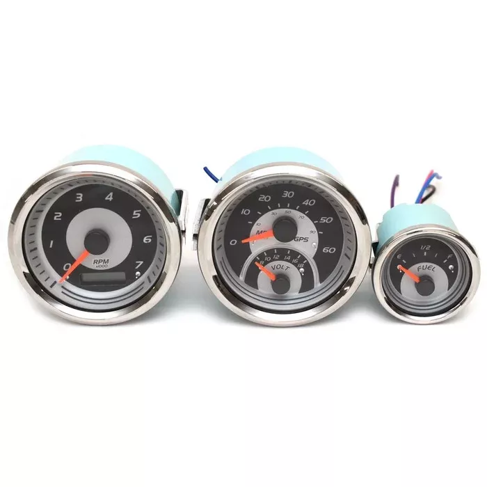 VeeThree Boat Multifunction Gauge Set | GPS Speedometer (3 PC)