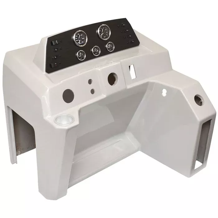 Viaggio Pontoon Boat Steering Console w/ Gauges | Light Gray