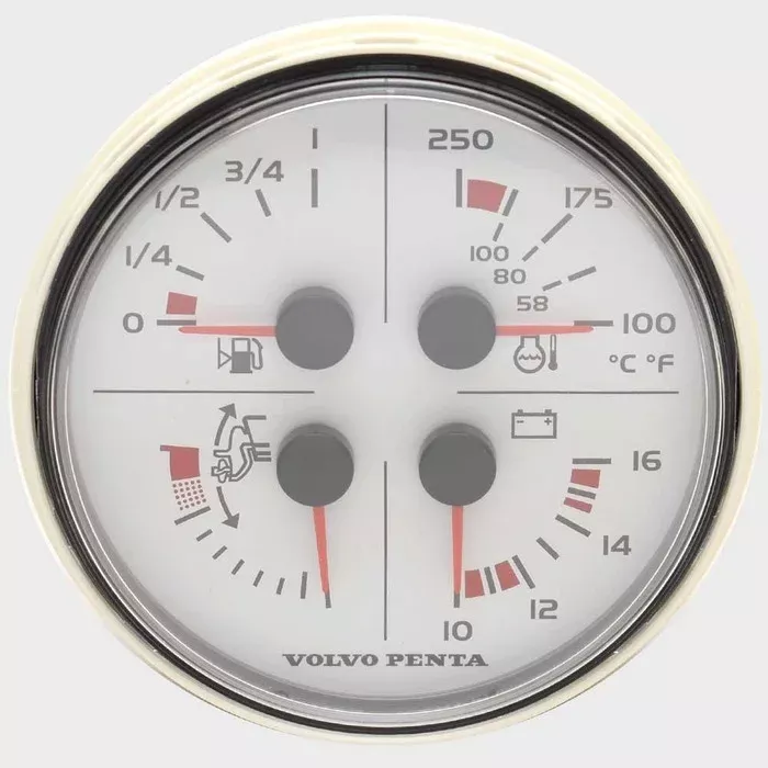 Volvo Penta Boat Multifunction Gauge VP3885215 | VDO 4 1/4 Inch White