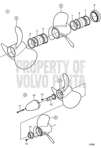 Volvo Penta K6 Fwd Duoprop S3L Front Prop 22414381