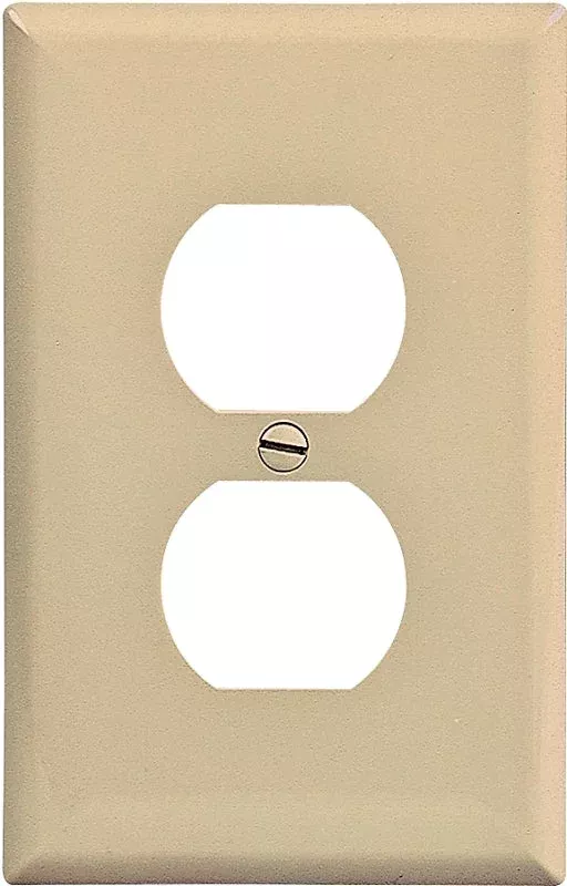 WALL PLATE MID-SIZ 1GANG IVORY, Pack of 25