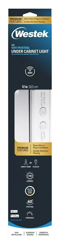 Westek Pro Pivot PPCCT-L12W-WIFI Wi-Fi Under Cabinet Strip Light, 120