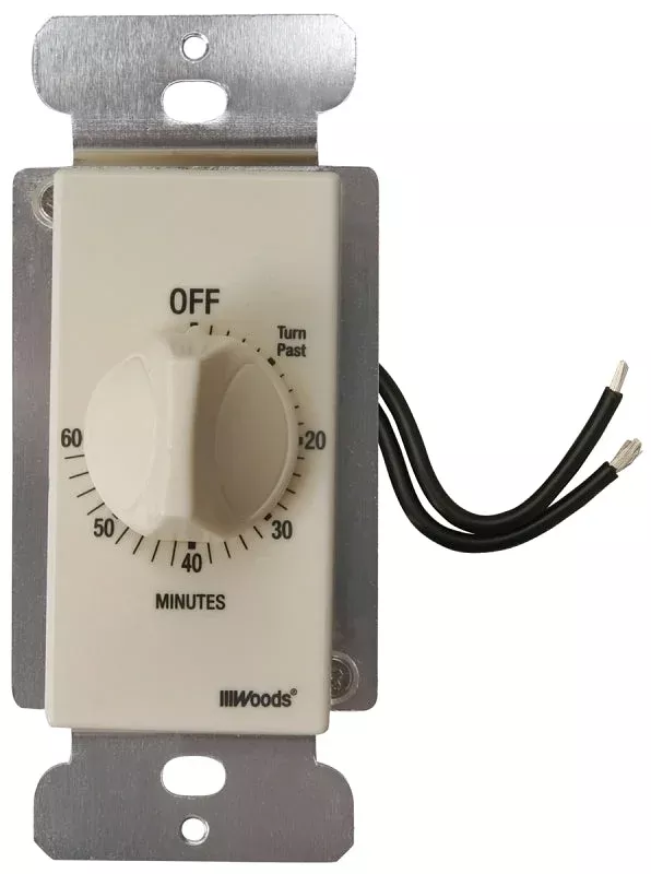 Woods 59718 Countdown Timer, 20 A, 125 V, 2500 W, 60 min Time Setting,