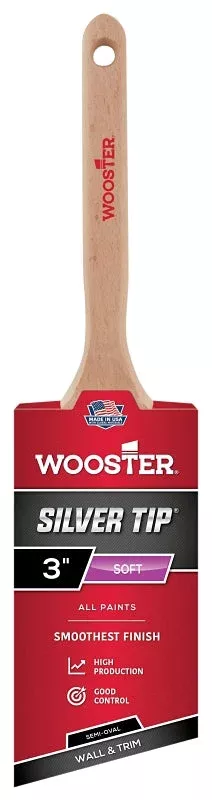 Wooster 5228-3 Paint Brush, 3 in W, Semi-Oval Brush, Polyester Bristle