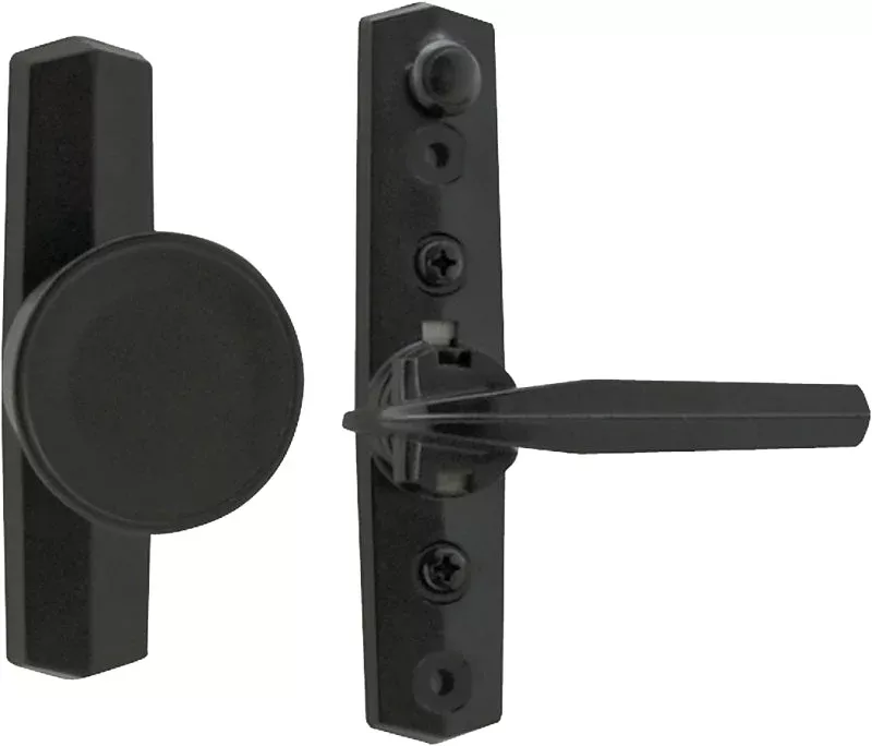 Wright Products V670BL Knob Latch, Black, 3/4 to 1-1/8 in Thick Door,
