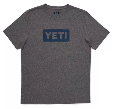 YETI Logo Badge Short Sleeve T-Shirt – Gray/Navy – 3X-Large