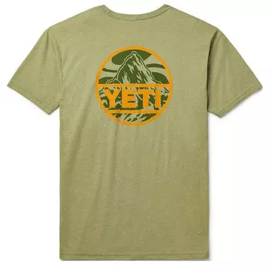 YETI Mountain Badge Short Sleeve T-Shirt – Light Olive Large