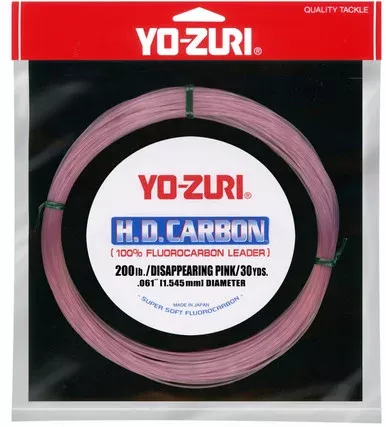 Yo-Zuri HD Carbon Fluorocarbon Leader 200lb 30yd Pink